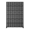 Brick-shaped Black Arched Metal Outdoor Privacy Screen Freestanding Outdoor Divider Decorative Privacy Fence Screen Set for Deck Patio Balcony Garden