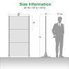 Width One Narrow Two type-B Shutters Black Galvanized Screen Freestanding Outdoor Divider Decorative Privacy Fence Screen Set for Deck Patio Balcony G