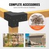 VEVOR Pergola Bracket Kit 4''x4'', 4pcs 3-Way Heavy Duty Corner Bracket Woodworks DIY Post Base Kit, Easy Installation Wooden Beams for Gazebos, Patio