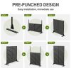 Width One Narrow Two Type-A Shutters White Galvanized Screen Freestanding Outdoor Divider Decorative Privacy Fence Screen Set for Deck Patio Balcony G