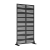 Width One Narrow Two type-B Shutters Black Galvanized Screen Freestanding Outdoor Divider Decorative Privacy Fence Screen Set for Deck Patio Balcony G
