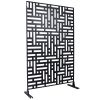 Outdoor & Indoor Privacy Screen Metal Privacy Screen 76" H×48" W, Freestanding Decorative Privacy Screen for Deck Balcony Patio, Privacy Fence Panels