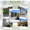 Wide Edge Street Black Galvanized Screen Freestanding Outdoor Divider Decorative Privacy Fence Screen Set for Deck Patio Balcony Garden Outdoor&Indoor