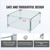 VEVOR Gas Fire Pit Wind Guard for Square Fire Table, 15 x 15 x 7 inch Clear Tempered Wind Guard for Firepits, 0.31 inch Thick Square Glass Shield, Gla