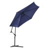 10ft Cantilever Patio Umbrella, Offset Hanging Outdoor Table Umbrella with Tilt Crank, 6 Sturdy Ribs, UV 50+ Protection Sun Shade for Market, Garden,
