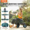 VEVOR Garden Cart Rolling Workseat with Wheels, Gardening Stool for Planting, 360 Degree Swivel Seat, Wagon Scooter with Steering Handle & Utility Too