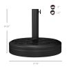 Outsunny 18" Patio Umbrella Base, 40 lbs. Concrete Heavy Duty Umbrella Stand with Metal Umbrella Holder for 1.5" or 2" Umbrella Poles, Round Market Um
