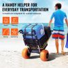 VEVOR Beach Dolly with Big Wheels for Sand, 29.9" x 15.4" Cargo Deck, w/ 12" Foam Wheels, 165LBS Loading Capacity Folding Sand Cart & 27" to 44.7" Adj