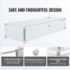 VEVOR Gas Fire Pit Wind Guard for Square Fire Table, 23.5 x 7.5 x 6.5 inch Clear Tempered Wind Guard for Firepits, 0.31 inch Thick Square Glass Shield