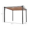 Outsunny 10' x 13' Aluminum Patio Pergola with Retractable Pergola Canopy, Backyard Shade Shelter for Porch, Outdoor Party, Garden, Grill Gazebo, Char