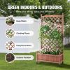 VEVOR Raised Garden Bed with Trellis, 30" x 13" x 61.4" Outdoor Raised Wood Planters with Drainage Holes, Free-Standing Trellis Planter Box for Vine C