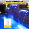 VEVOR Pool Fountain Spillway 11.8x3.2x8.1 Inches, Fountain Spilway Blue Strip LED Light, Pool Waterfall Fountain Solid Acrylic, Pool Waterfall for Gar