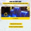 VEVOR Pool Fountain Spillway 11.8x3.2x8.1 Inches, Fountain Spilway Blue Strip LED Light, Pool Waterfall Fountain Solid Acrylic, Pool Waterfall for Gar