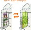 Walk in Greenhouse with 3 Tier 6 Shelves,2 More Bottom Shelves Reinforced Plant House,Steel Frame Growhouse/Green House for Outdoor,PVC Cover 143x73x1