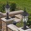1-pack Vintage Black Outdoor Post Lantern - Waterproof Aluminum Lamp Post Light with Bubble Glass, Decorative Garden Pathway Lighting for Yard, Patio,