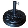 8.8 feet Outdoor Aluminum Patio Umbrella, Patio Umbrella, Market Umbrella with 33 pounds Round Resin Umbrella Base, Push Button Tilt and Crank lift, R