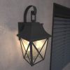 Black Outdoor Wall Lantern 2-Light, Large Outside Modern Wall Sconce Light Fixture, Industrial Porch Light Wall Mount with Glass, Waterproof Farmhouse