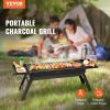 VEVOR 23 inch Portable Charcoal Grill, Flat Top Propane Gas Grills, Compact Foldable Grill, Heavy Duty Steel BBQ Grill, Mini Smoker for Travel, Outdoo
