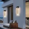 1-pack Modern Outdoor Wall Light Fixture, Weatherproof LED Wall Sconce with Bubble Crystal, Black Finish, Up and Down Lighting for Porch, Patio, and G
