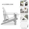Outsunny Wooden Adirondack Chair, Outdoor Patio Lawn Chair with Cup Holder, Weather Resistant Lawn Furniture, Classic Lounge for Deck, Garden, Backyar