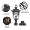 1-pack Vintage Black Outdoor Post Lantern - Waterproof Aluminum Lamp Post Light with Bubble Glass, Decorative Garden Pathway Lighting for Yard, Patio,