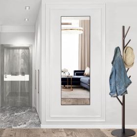 Floor Standing Mirror, Wall Mirror With Stand Aluminum Alloy Thin Frame (Option: Goldrect59IN)