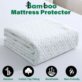 Waterproof Mattress Protector Bamboo Cotton Mattress Cover Fitted Cover T-F-Q-K (Option: B)