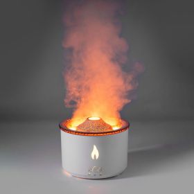 New Creative Ultrasonic Essential Oil Humidifier Volcano Aromatherapy Machine Spray Jellyfish Air Flame Humidifier Diffuser (Option: Yellow flame bead-EU)
