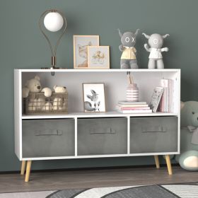 Children's Bookcase With Foldable Fabric Drawers, Children's Book Display, Toy Storage (Option: Storage cabinets)