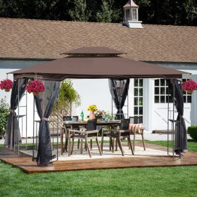 13x10 Outdoor Patio Gazebo Canopy Tent With Ventilated Double Roof And Mosquito net(Detachable Mesh Screen On All Sides),Suitable for Lawn, Garden, Ba (Color: As pic)