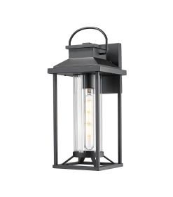 Outdoor Porch Lights, Textured Black Exterior Lighting Fixtures Wall Mount, Modern Outdoor Wall Sconce Lantern for House, Front Porch, Anti-Rust Water (Color: As pic)