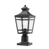 Large Outdoor Post Lights Lamp Post Light Fixture, 16inch Waterproof Aluminum Post Lamp with Clear Glass, Fence Post Deck Lighting for Garden, Patio,