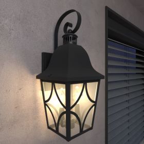 Outdoor Wall Light Fixtures, Waterproof Exterior Wall Sconce Porch Lights, Matte Black Outdoor Wall Lantern with Clear Glass, Outside Wall Mount Light (Color: As pic)