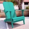 Outdoor Patio HDPE Adirondack Chair, Armrests with Cup Holders & Phone Slots