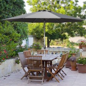 10FT Patio Umbrella, Outdoor Table Umbrella with Push Button Tilt and Crank, UV Protection Waterproof Market Sun Umbrella with 8 Sturdy Ribs for Garde (Color: As pic)