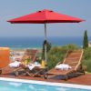 7.5FT Patio Umbrella, Outdoor Table Umbrella with Push Button Tilt and Crank, UV Protection Waterproof Market Sun Umbrella with 6 Sturdy Ribs for Gard