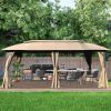 Gazebo 10x20FT, Outdoor Gazebo with Double Roofs, Privacy Curtains, Mosquito Nettings, Heavy Duty Metal Frame Party Tent Canopy for Patio, Backyard, D
