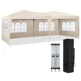 10×20 Party Tent Wedding Patio Gazebo,with 6 Removable Sidewalls & Carry Bag The Pop Up Canopy Tent, Anti-UV All Season Wind Waterproof Commercial Out (Color: As Picture)