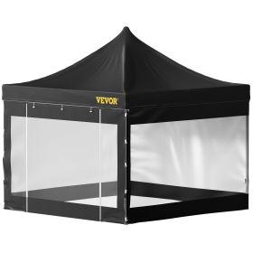 VEVOR Pop Up Canopy Tent, 10 x 10 FT, Outdoor Patio Gazebo Tent with Removable Sidewalls and Wheeled Bag, UV Resistant Waterproof Instant Gazebo Shelt (Color: Black, size: 10 x 10 ft)