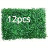 Artificial Boxwood Panel 12pcs Boxwood Hedge Wall Panels Artificial Grass Backdrop Wall 24X16 4cm Green Grass Wall, Fake Hedge for Decor Privacy Fence