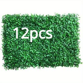 Artificial Boxwood Panel 12pcs Boxwood Hedge Wall Panels Artificial Grass Backdrop Wall 24X16 4cm Green Grass Wall, Fake Hedge for Decor Privacy Fence (Pcs: 12pcs)