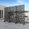Metal Outdoor Privacy Screen, Freestanding Outdoor Divider Decorative Privacy Fence Screen Set for Deck Patio Balcony Garden Outdoor&Indoor 72" H×35"