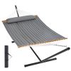 VEVOR Two Person Hammock with Stand Included Heavy Duty 480lb Capacity, Double Hammock with 12 FT Steel Stand and Portable Carrying Bag and Pillow, Fr
