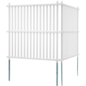 VEVOR 48" W x 48" H Vinyl Privacy Fence Panels, Air Conditioner Fence, Outdoor Privacy Screens for Trash Can, Pool Equipment Enclosure, Privacy Screen (Style: Strip, size: 48" W x 48" H (2-Panel))