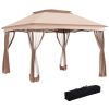 Outsunny 11' x 11' Pop Up Canopy, Outdoor Patio Gazebo Shelter with Removable Zipper Netting, Instant Event Tent w/ 114 Square Feet of Shade and Carry