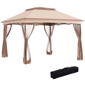 Outsunny 11' x 11' Pop Up Canopy, Outdoor Patio Gazebo Shelter with Removable Zipper Netting, Instant Event Tent w/ 114 Square Feet of Shade and Carry (Color: As pic)