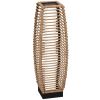 Outsunny Solar Floor Lamp, Outdoor Rattan Garden Lantern Pathway Light & Decorative Driveway Lighting with Auto On/Off LED Lights for Porch, Yard, Law
