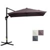 Outsunny 8FT Cantilever Patio Umbrella, Square Outdoor Offset Umbrella with 360° Rotation, Aluminum Hanging Umbrella with 3-Position Tilt, Crank & Cro