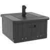 Outsunny 3-in-1 Outdoor Umbrella Base, Coffee End Table, Flower Box Planter with Drain Hole, 175 lbs. Capacity Fillable Patio Umbrella Stand Table wit