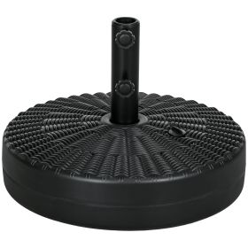 Outsunny 64 lbs. Fillable Umbrella Base with Steel Umbrella Holder, Round Umbrella Stand for 1.5" or 2" Umbrella Poles, Heavy Duty for Outdoor, Lawn, (Color: As pic)